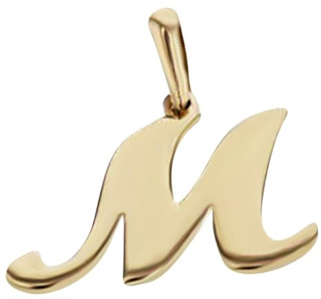 JC Schmuck | Buchstaben Goldanhänger | Anhänger 585 Gelbgold | Initialien Kettenanhänger inkl. Schmucketui Unisex 14 Karat | 3237 (Buchstabe M)