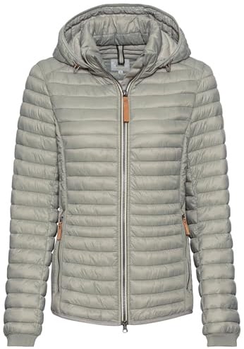 camel active Damen Leichte Steppjacke mit Kapuze | Winddichte und wasserabweisende Übergangsjacke mit 2-Wege-Reißverschluss und abnehmbarer Kapuze