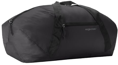 Eagle Creek Packbare Reisetasche für Reisen, aus strapazierfähigem, leichtem 100 % recyceltem Ripstop-Gewebe mit Schultergurten, langlebiger Geruchsschutz, Schwarz, Einheitsgröße