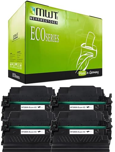 Mehrwegtoner 4X HP89X(CF289X) mit Chip kompatibel für - HP Laserjet Pro MFP M428dw Laserjet Pro MFP M428fdn Laserjet Pro M428fdw Laserjet Pro M404dn Laserjet Pro M404dw Drucker (4er Pack Schwarz)