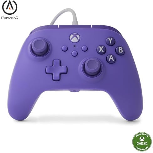 PowerA Wired Controller for Xbox Series X|S - Violet, gamepad, video game/gaming controller, works with Xbox One, Officially Licensed