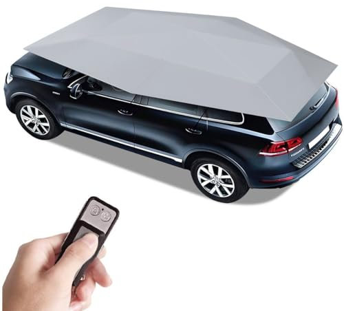 moupeaktain Tienda De Campaña para Coche Totalmente Automática, Tienda De Campaña con Cubierta para Coche, Toldos De Techo Plegables, Cubierta para Coche con Remoto, 4.2M Sombrillas para Coche,Grey