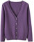 Angxiwan Lightning Deals of The Day Cardigan for Women UK Spring and Autumn Leisure Loose Solid Long Sleeve V Neck Button Knitted Soft Cardigan Friday Black Deals 2024 Men