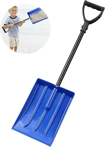 Kids Snow Shovel, Plastic Snow Shovel for Kids Toddler with Metal Handle, Lightweight Emergency Shovel for Car, 81 cm Detachable Shovel for Driveway Home Garden Camping Beach, Blue