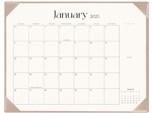 Großer Schreibtischkalender 2025–2026 mit Schreibtischunterlage, Schreibtischkalender 18 monatlich von Januar 2025 bis Juni 2026, Schreibtischunterlage-Kalender 55,9 x 43,2 cm, perfekt für die
