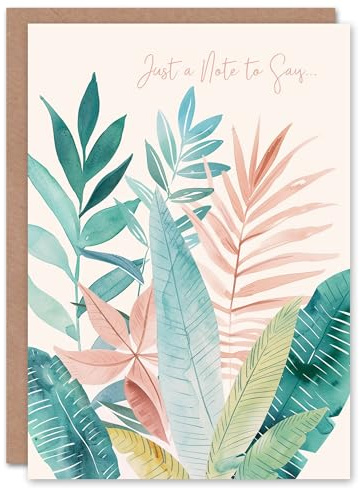 Artery8 Plant Lover Watercolour Just A Note To Say Blank For Him Or Her Art Thank You Card