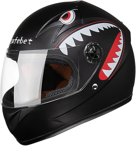 Casco Integrale Da Moto Per Bambini, Per Ragazzi E Ragazze, Con Visiera, Casco Da Scooter, Leggero, Omologato DOT, Casco Da Cross, Cruiser, ATV, Ciclomotore, Da Corsa, 4-12 Anni C,48-52CM