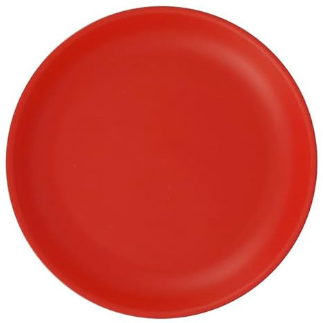 Monouso | 6 Platos de Plástico reciclables, Ø21cm | Platos Llanos, PP, Color Rojo, Resistentes, Irrompibles, Aptos Microondas y Lavavajillas, Perfectos para Eventos y Uso Diario