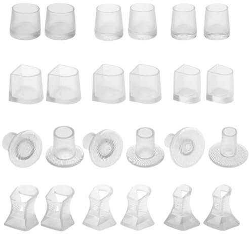 24PCS Heel Protectors Non-Slip Heel Protectors for Shoes 4 Shapes Heel Protector Replacement Inserts Tips Guard Shock Absorption Heel Protectors for Stiletto Shoes Grass Uneven Floor Outdoor Events