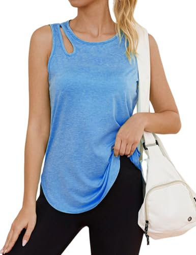 Gyabnw Sporttop Damen Fitness Yoga Tank Top Ärmellos Sportshirt Gym Sommer Sportoberteil Shirt