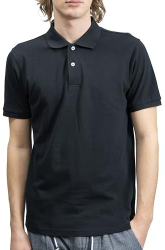 BAKER'S - Polo Classica Cotone Piquet (Nero, Taglia L)