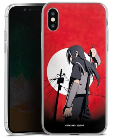 Slim Case kompatibel mit Apple iPhone X Silikon Handyhülle transparent Hülle extra dünn Naruto Shippuden Manga Anime