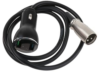 Ｚｉａｌｏｆｉ XLR 3 Pin auf USB Schnellladeadapter Adapter Konverter Metall Doppelt Anschluss für Roller Auto Geräte Aufladen, mit Spannungsanzeige