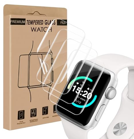 Carantee 4 Pack Verre Trempé pour Apple Watch Series 4/5/6/SE/SE2 (40mm), Anti Rayures vitre protection, Souple TPU Film, Anti-huile, Résistant à L'eau, Grande clarté Apple Watch 40mm protection écran