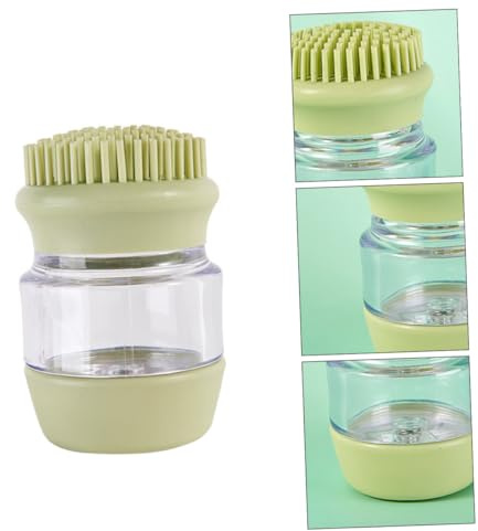 FRCOLOR Haustier Duschbürste Mit Shampoo Spender Silikonbürste Oval Klein Zweifache Zahnung Für Hunde Und Katzen Massagefunktion Für Unterwegs Zur Fell Und Hautpflege