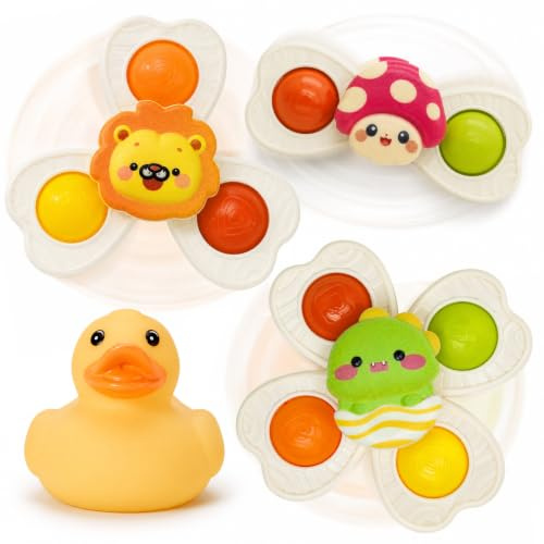 4 Pezzi Spinner per Bambini,Giocattolo con Ventosa Girevole