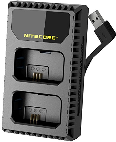 Nitecore USN1 NP-FW50 Dual Slot USB Sony Battery Charger with LCD - Black