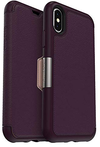 OtterBox STRADA SERIES Case for iPhone Xs & iPhone X - Retail Packaging - ROYAL BLUSH (WINTER BLOOM/CAMEO ROSE)