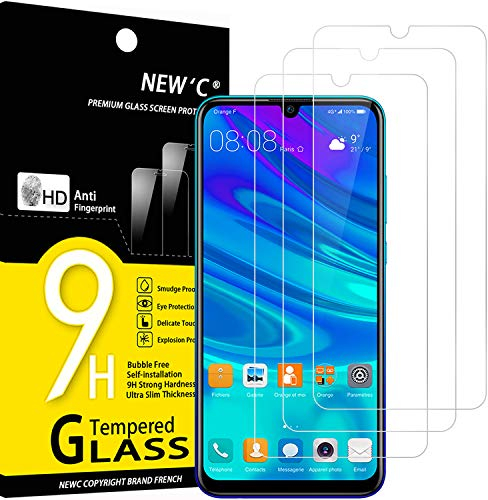 NEW'C 3 Pezzi, Vetro Temperato per Huawei P Smart 2019, Honor 10 Lite, Honor 8A, Pellicola Prottetiva, Senza Bolle, Durezza 9H, 0,33mm Ultra Trasparente, Ultra Resistente