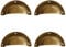 Tiazza 4Pcs Antique Brass Cup Shell Drawer Pulls Bedside Cupboard Wardrobe Vintage Handle