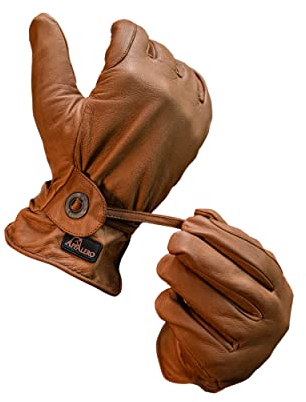 APPALERO – Western Reithandschuhe aus 100% Ziegenleder – Lederhandschuhe für Herren und Damen in verschiedenen Größen & Farben erhältlich – robuste & geschmeidige Lederreithandschuhe (Hellbraun/S)