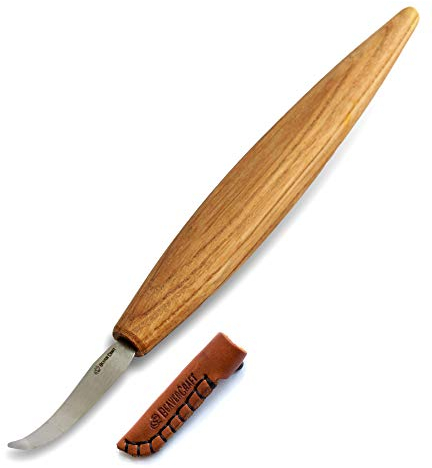 BeaverCraft Hakenmesser Holzschnitzerei SK4s Langmesser Schnitzwerkzeuge zum Löffelschnitzen 6cm Langer Griff 20cm Löffelmesser Holzschnitzwerkzeuge Schüssel Kuksa Schnitzwerkzeug