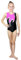 Turnanzug Java Spezial Glanz Lycra Mädchen Gymnastikanzug kurzarm Kinder Turnbody ärmellos Turntrikot Farbe Schwarz - Silber - Pink, Größe 140