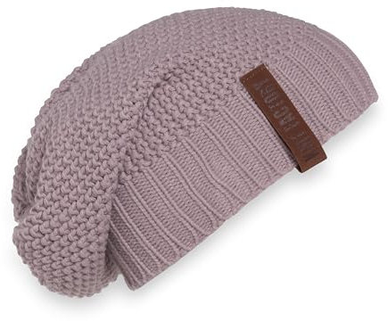KNIT FACTORY - Coco Mütze - Strickmütze für Damen und Herren - Slouch Beanie - Wintermütze mit Wolle - Hochwertige Qualität - Mauve