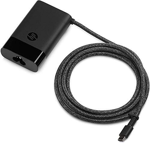 HP Adaptateur Secteur Ultraplat de Voyage USB-C 65W 7EZ26AA#ABB (Ordinateurs Portables HP Spectre et HP ENVY compatibles avec la charge par USB-C) - Noir