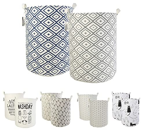 LessMo 2PCS 17.7 Wäschekorb Sortierer – Faltbar - 2er Set Wäschesammler spart Zeit beim Sortieren für Kleidung Spielzeug Wohnzimmer Wäsche