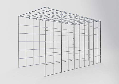 GABIONA Anbau-Gabione Typ2 eckig, Maschenweite 5 x 5 cm, Tiefe 50 cm, Gabione 100 x 60 x 50 cm (L x H x T), C-Ring
