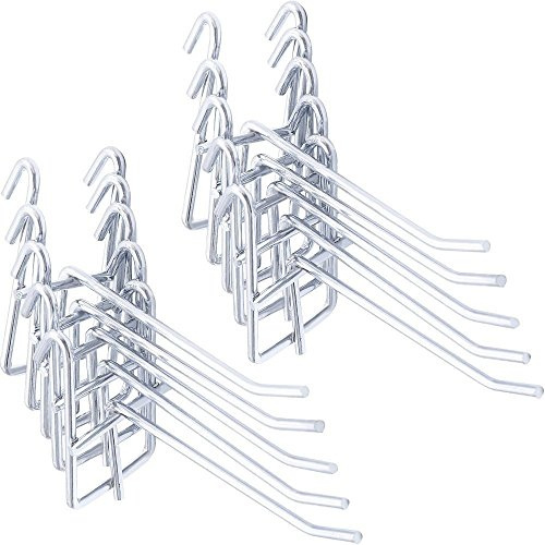 Rostfritt stål rutnät väggfäste pinne bräda displaykrok för panel för stormarknad 4 tum 20-pack (tjocklek: 5 mm)