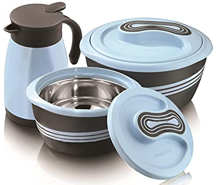 Pinnacle Isolierte Warmhalte- und Kühlbehälter 3-teilig – 2,6L/1,5L Thermoschüssel + 750ml Auslaufsicherer Thermo-Krug – Edelstahl Speisebehälter für Warm- & Kalthaltung – Suppe, Salat & mehr