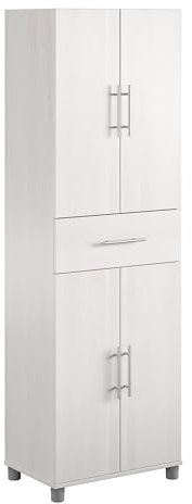 SystemBuild Evolution - Armario de almacenamiento de 4 puertas y 1 cajón, roble marfil