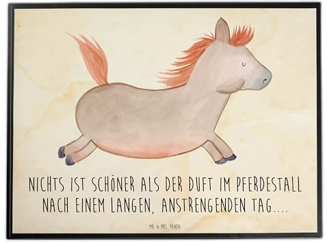 Mr. & Mrs. Panda Schreibunterlage Pferd Springen - Geschenk, Pony, schreibtischunterlage, Schreibtisch Unterlagen, Stall, Reiten, schreibtischunterlagen, Pferde, schreibauflage, tischpad, Bauernhof