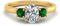 CustomizedGifts Klassischer Drei Steine Ring gelb vergoldet Erstellt smaragd Oval 3 Verlobungsringe aus Stein Zinkeneinstellung Größe 64 Schmuck für Freizeitkleidung