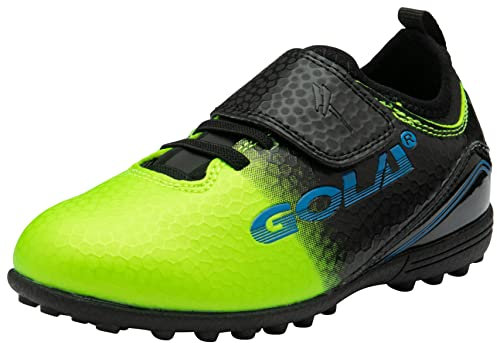 Gola APEX 2 VX QF Football Shoe, Lime/Black/Blue, 10 UK Child