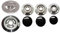 Smeg - Kit 4 bruciatori spartifiamma : 3 fuochi completi di piattelli smaltati neri lucidi + tripla corona per cucina piano cottura 4 fuochi - Made in Italy - SM14