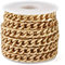 PandaHall 100 cm lange Edelstahl-Panzerketten 4 ~ 5 x 3 x 0,8 mm goldene ungeschweißte gedrehte Ketten Metall-Panzerkette Halskette mit Spule für DIY Armband Schmuckherstellung