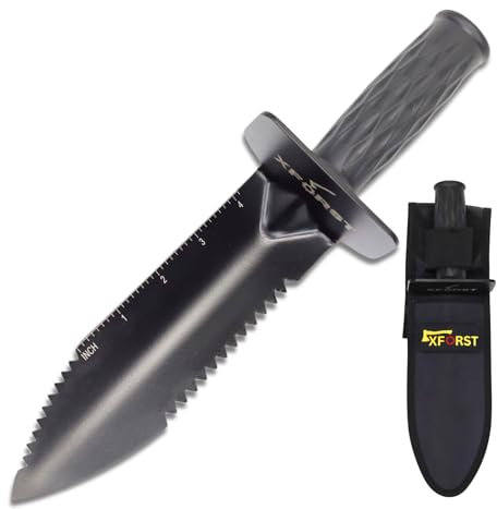 Xforst Detection metaux Pelle bêche pour détecteur de métaux. Hori Hori, Pelle Camping. Mini Pelle de Survie. Idéal pour détection de métaux, Le Jardinage, la Prospection. Modèle X-GM300.