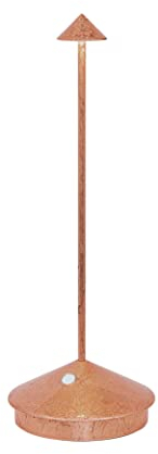 Zafferano, Pina Pro Lampe mit Kupferfarbenes Blatt, Wiederaufladbar und Kabellos mit Touch Control, Geeignet für den Innenbereich, Dimmer, 2700 K, Höhe 29 cm