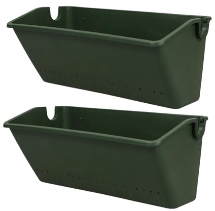 Healvian 2 Piezas Macetas De Ventana Jardinera De Pared Rectangular Jardinera Colgante De Pared Decoración De La Pared De La Planta Maceteros De Pared Cubierta Rectángulo Rejas De Ventana