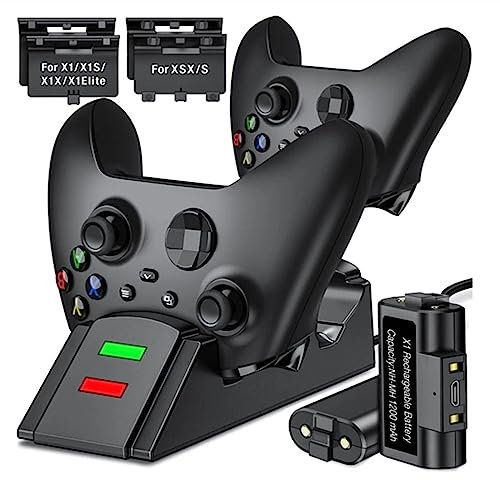 Game Handle Charging Station, Controller Charger Station with 2 Rechargeable Battery Pack, Charging Docking Station, for Xbox One/X/S/Elite