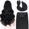 Sindra Clip in Extensions Echthaar Schwarz Human hair 40cm 6pcs 100g Natürliche Haarverlängerung Gerade Haarextension Echthaar C#1 16 Zoll