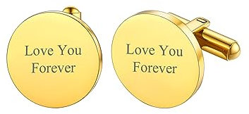 Richsteel Personalisierte Manschettenknöpfe Krawattennadeln Kreisförmiger Schmuck für Männer Frauen Farbe Gold