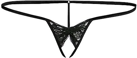 Sohimary 485 Donna Mini Perizoma String Merletto Apertura XS S M 38 40 42 44 Nero