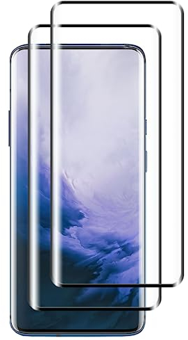 Tzstz 2 Stück Screen Protector, for Oneplus 7 Pro / 7T Pro, 3D Vollbild Overlay,9H Hardness, Anti Scratch, Oneplus 7 Pro / 7T Pro Schutzfolie aus gehärtetem Glas
