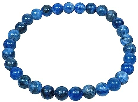 Lebensquelle Plus Sodalith Kugelarmband | 6mm Perlen | Naturschmuck Edelstein Armband 19cm