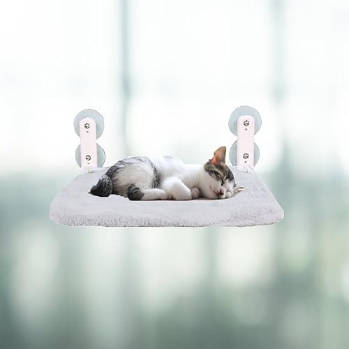 SANON Cat Window Bed Hammock, Foldable Cat Window Perch with Strong Suction Cups Mount
