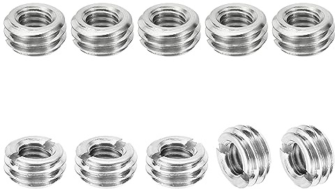 PATIKIL 10Stk Gewinde Adapter Hülse Reduziere Mutter M10*1.5 Außengewinde zu M6*1 Innengewinde Reparatur Einsatz Mutter Schraube Reduzierstück Umwandlung Edelstahl Verbindungselement 5mm